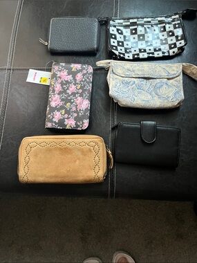 Lucky Brand Tan Suede Zipper Phone Wallet Case